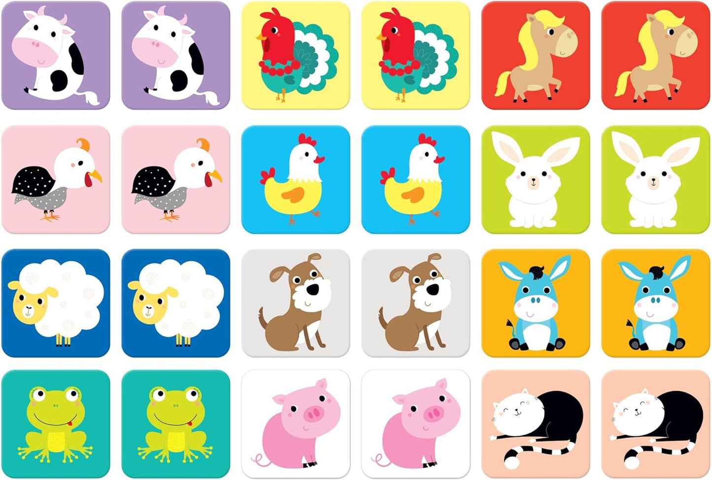 Banana Panda Suuuper Size Memory Game - Farm Animals - Classic Toddler Game Includes 24 Extra-Large Cards - Play Matching Games or Use as Flashcards, for Toddlers and Little Kids Ages 2-4 Years