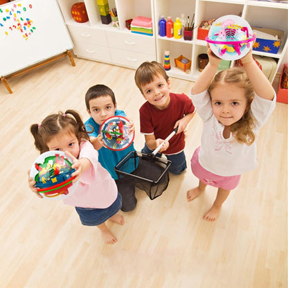 3D Maze Ball, Brain Teaser Puzzle Ball Interactive Maze Sphere Game (12cm,4.7’’) with 110 Obstacles Labyrinth Puzzle Ball for Kids Education Toys
