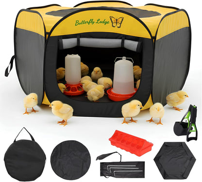 Chicken Brooder Box for Chick Starter Kit - 45" Brooder Box for Chicks - Large Chicken Brooder and Pet Tent - Brooder Box with Feeder, Waterer, and Cleaner - Chicken Box for Indoor Use