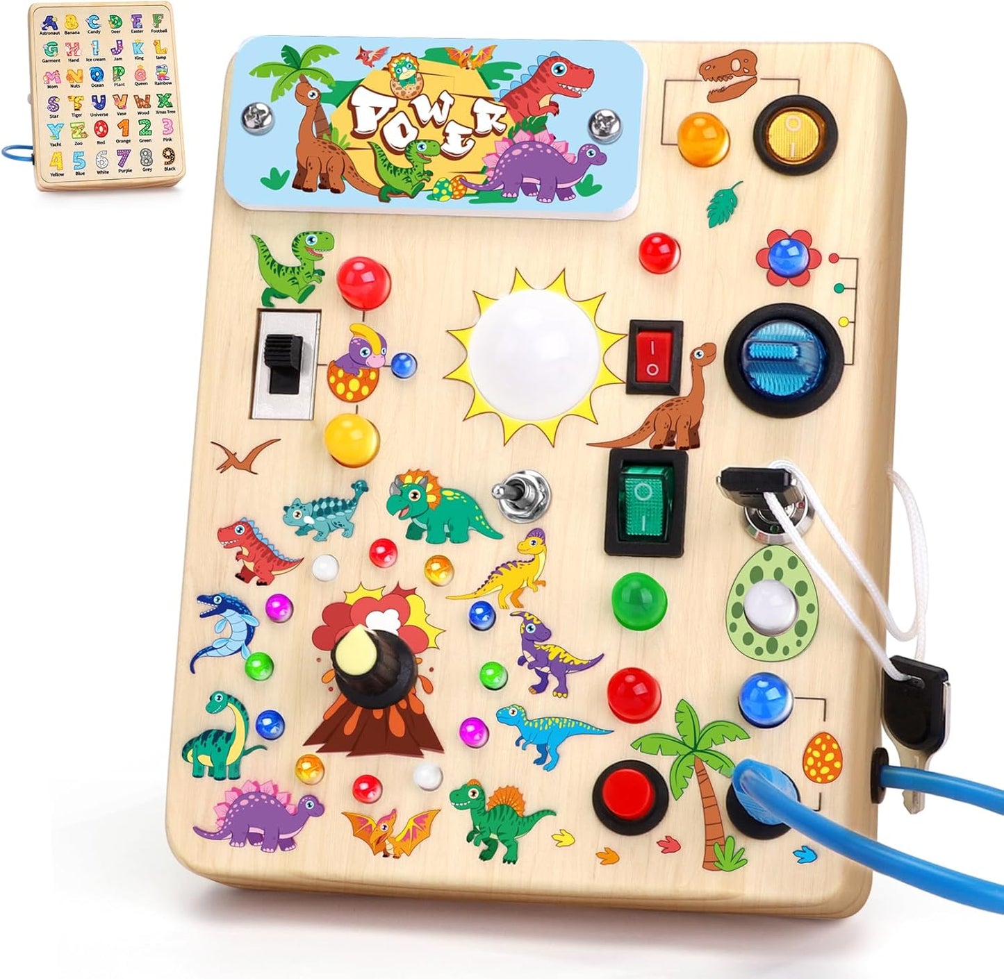 Konijiwa Busy Board - Montessori Toys for 1-3 Years Old Boys & Girls | Sensory Toys for Kids with Autism | Toddlers Learning Activity for Early Development (Busy Board v2)