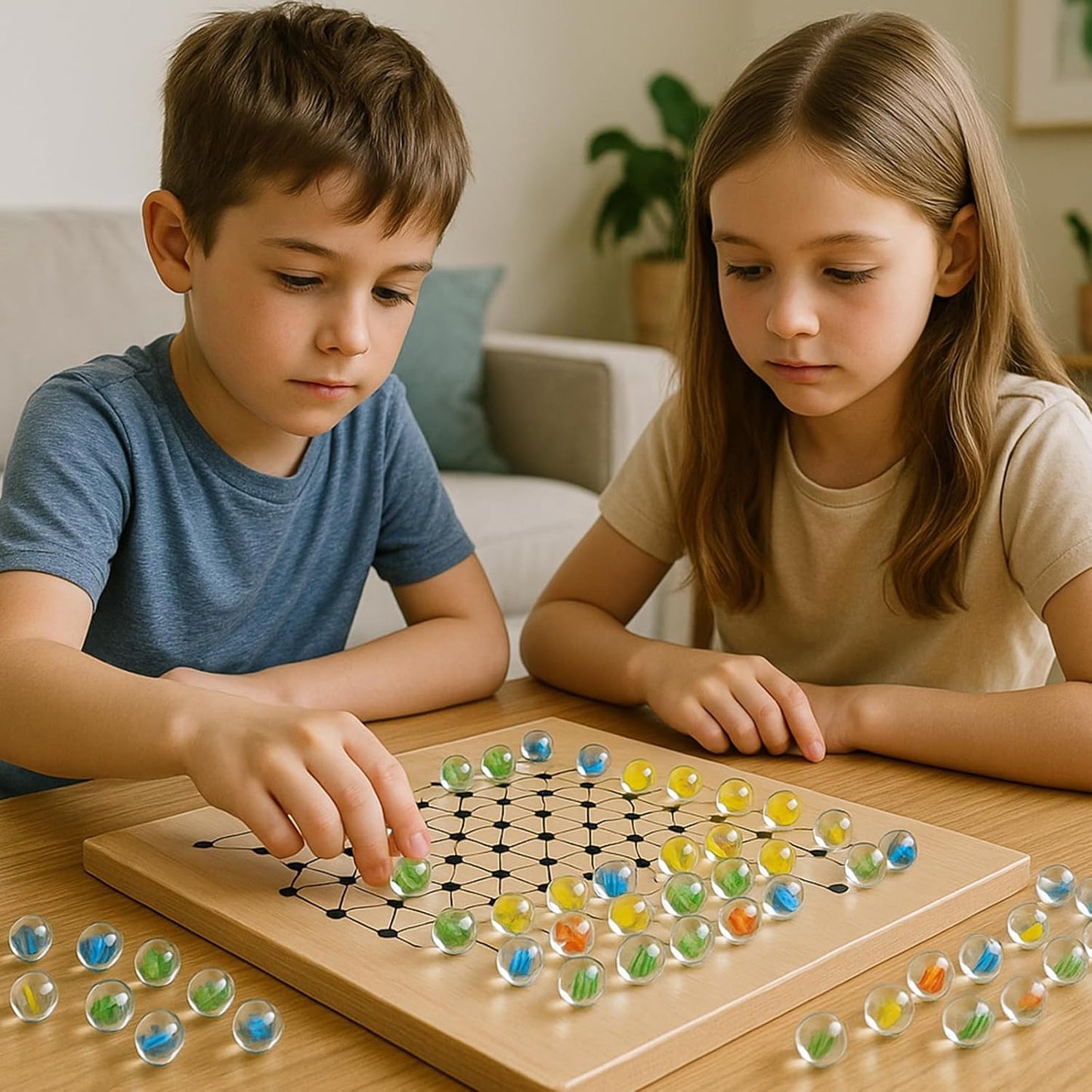 LovesTown 100PCS Glass Marbles Bulk, for Kids Marble Run Game, DIY and Home Decoration