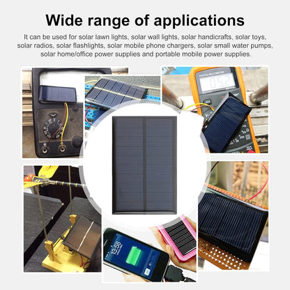Micro Solar Panels with Wire, 5PCS 5V 200mA Photovoltaic Solar Cells Kit 110mmx60mm / 4.33''x 2.36''