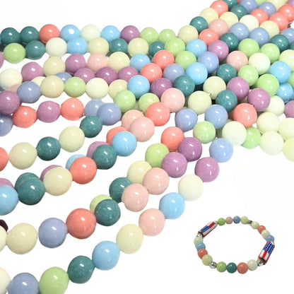 8mm Glass Beads Round Bulk for Bracelet, Glow in Dark Beads, DIY Jewelry Windchime Suncatcher Party Supplies, 300 pcs