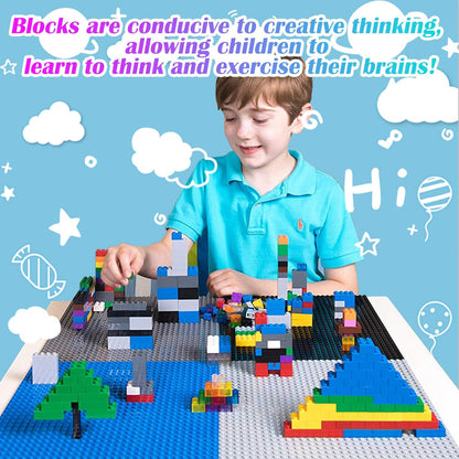 TORMEN 10x5 inch Classic Baseplates, Building Bricks Plates Compatible for Major Brands, & STEM Activities, Inspiring Creativity & Learning(Green*4