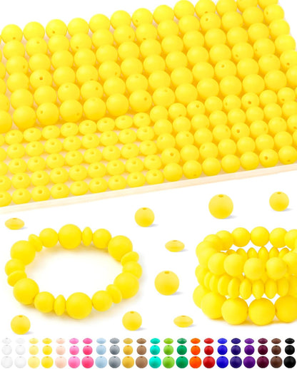 200Pcs FIVEIZERO Mixed Silicone Beads for Keychain Making, 12mm 15mm Round and 12mm Lentil Silicone Beads for Pens Bracelet Necklace DIY Crafts(Black)