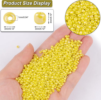 10100 Pcs Size 11/0 Glass Seed Beads, 2 mm Dark Green Small Mini Spacer Loose Pony Beads for Jewelry Making and DIY Crafts - Colors A