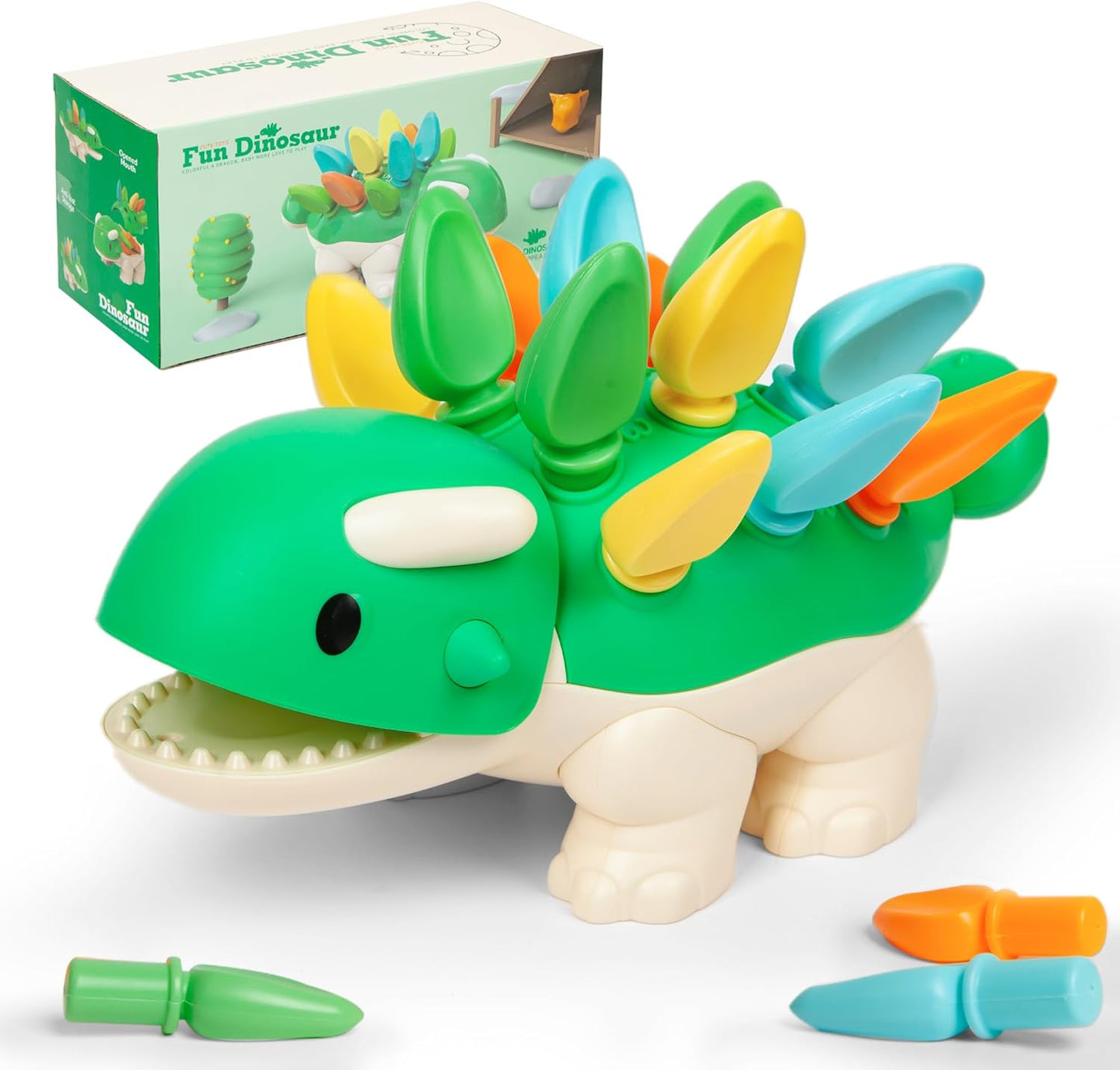 Hirger Spike The Fine Motor Dinosaur: Montessori Baby Sensory Toys for Toddlers 1-3, Preschool Learning Educational Activities, 12+ Months Old Birthday Gift
