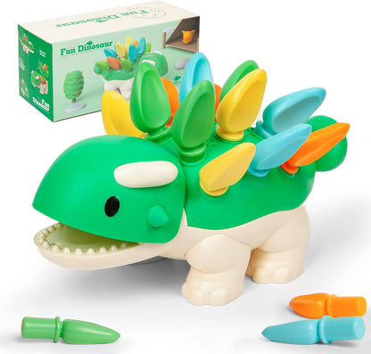 Hirger Spike The Fine Motor Dinosaur: Montessori Baby Sensory Toys for Toddlers 1-3, Preschool Learning Educational Activities, 12+ Months Old Birthday Gift