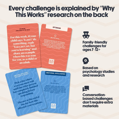 Building Resilience 52 Challenge Conversation Cards for Kids & Parents | SEL Emotional Intelligence | Social Emotional Learning Activities | Life Skills Classroom Must Haves | Teachers & Counselors