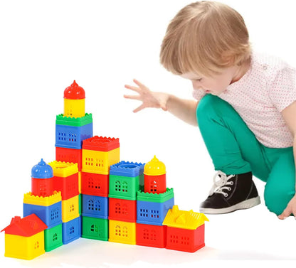 KUTOI Toddler Building Blocks for Kids Ages 4-8, Toddler Blocks Stacking Toys, Fun House Big Blocks Building Sets with 10” x 10” Baseplate, Educational Daycare Toys