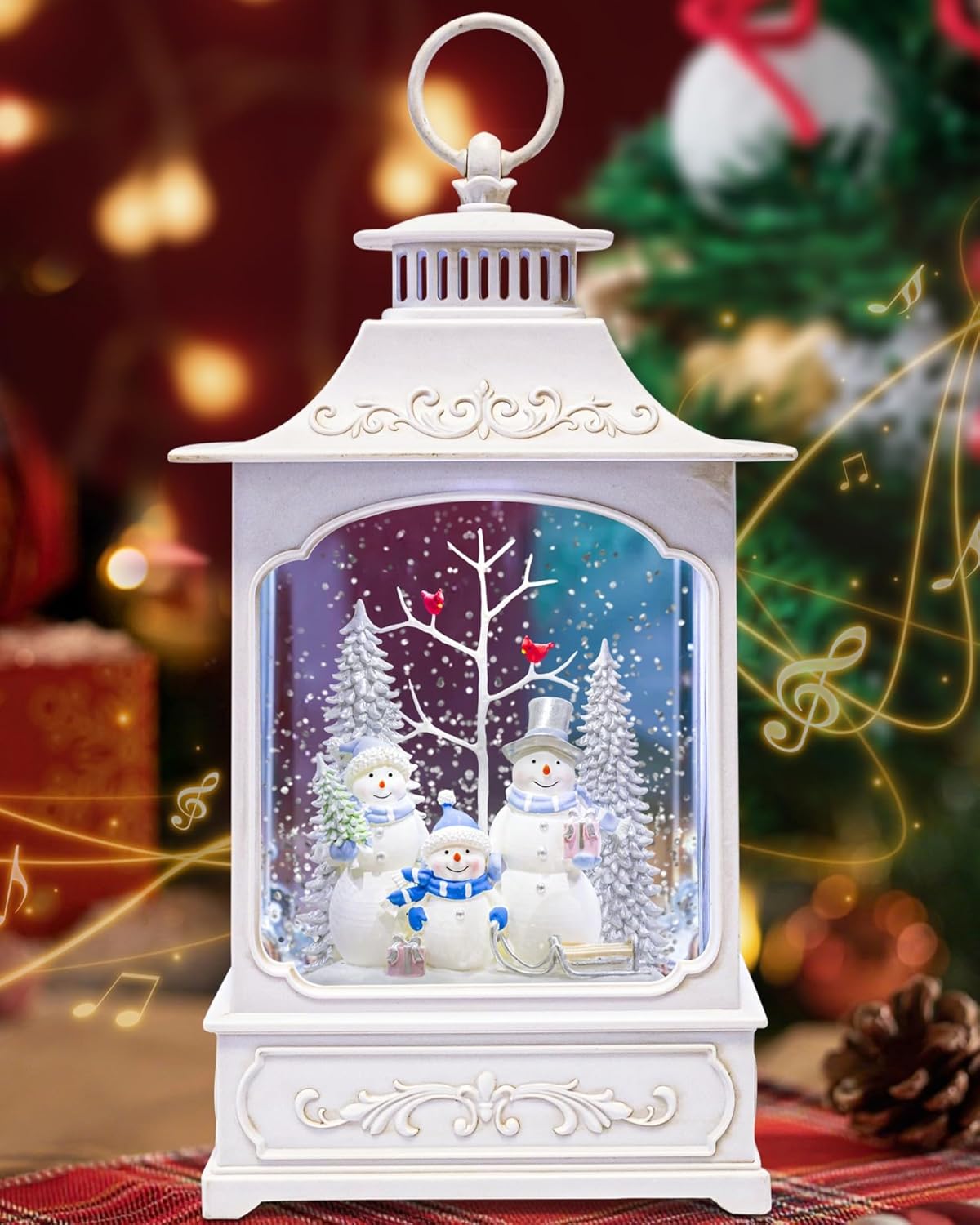 Extra Large Christmas Snow Globes Christmas Lantern, 12.99" Musical Snow Globe with 8 Songs, Santa Snowglobe for Kids Adults, 6H Timer Dual Power, Lighted Christmas Decorations Indoor Gifts