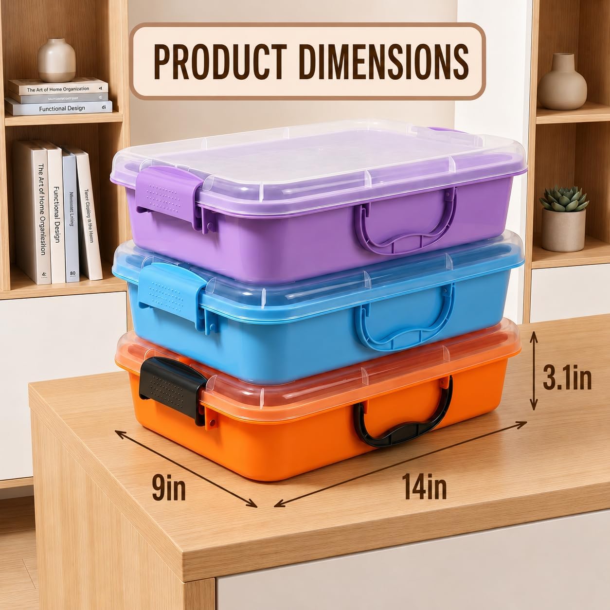 FIIOEOY 3 Pcs Sensory Bin Sand Tray with Lid & 3 Stickers, Stackable Plastic Storage Containers, Portable Sandbox, Organizers for Toys, Sand, Arts, Crafts (Blue, Green, Pink)