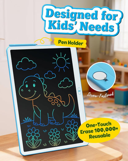 Bravokids Toys for 3-6 Years Old Girls Boys, LCD Writing Tablet 10 Inch Doodle Board, Electronic Drawing Pads, Educational Birthday Gift for 3 4 5 6 7 8 Years Old Kids Toddler (Blue)
