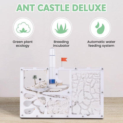 Ant Farming Castle,Habitat Science Learning Kit,Farms for Live Ants,Study of Ecosystem,Behavior of Ant Colony, Explore The World at Home School (Live Ants NOT Included) (White)