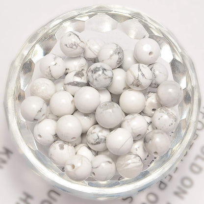 NCB 100pcs Original Natural Stone Beads Gemstone Round Loose Beads 6mm 8mm 10mm (Blue Aventurine, 6mm 100Beads) - Colors B