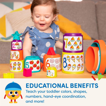 Battat – Toddler Peg Board – Stacking Peg Board Set – Fine Motor Skills Toy – Therapy Toy, 31 Pieces – 2+ Years – Count & Match Pegboard