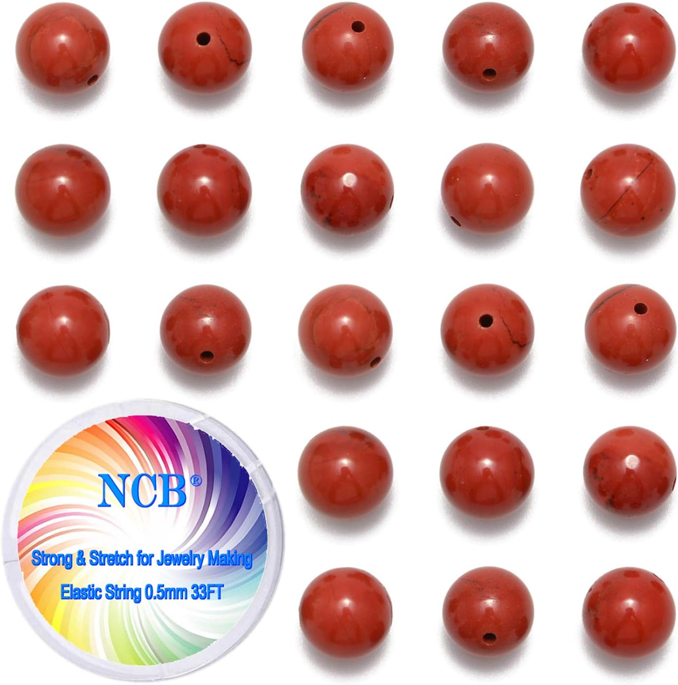 NCB 100pcs Original Natural Stone Beads Gemstone Round Loose Beads 6mm 8mm 10mm (Blue Aventurine, 6mm 100Beads) - Colors B
