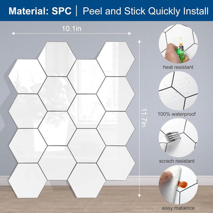 Yipscazo 10 Sheet Hexagon Peel and Stick Backsplash,Self Adhesive Luxury Faux Marble Tile, Asenka Beige Wall Tile for Kitchen, Stick on Backsplash Tiles for Bathroom,RV,Laundry