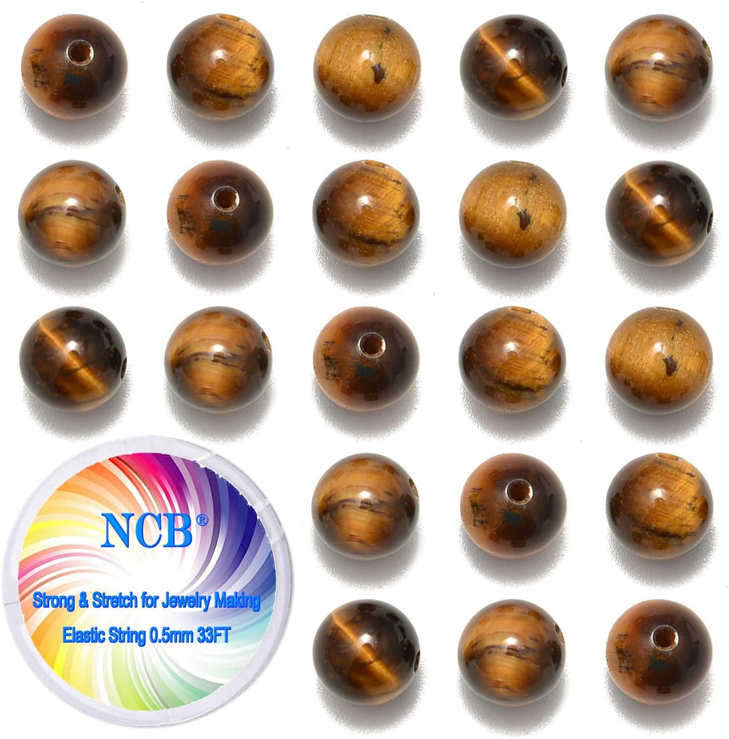NCB 100pcs Original Natural Stone Beads Gemstone Round Loose Beads 6mm 8mm 10mm (Blue Aventurine, 6mm 100Beads) - Colors B