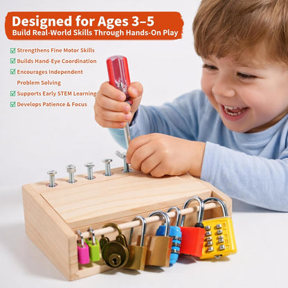 INIFEIDALA Kids Tool Set,Montessori Educational Toys for 3 4 5 Year Old,Montessori Screwdriver Board Set,Sensory Preschool Learning for Toddler Travel,Fine Motor Skills - STEM Toys