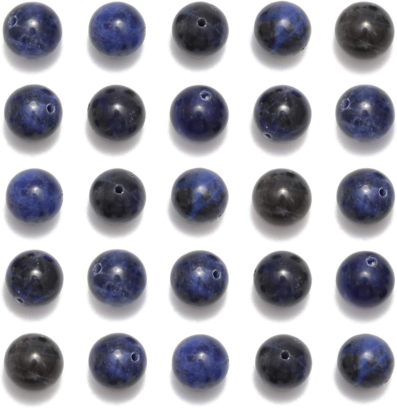 NCB 100pcs Original Natural Stone Beads Gemstone Round Loose Beads 6mm 8mm 10mm (Blue Aventurine, 6mm 100Beads) - Colors B