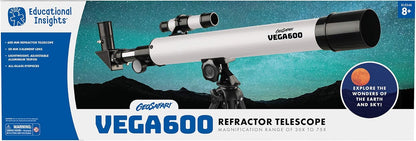 Educational Insights GeoSafari Vega 600 Telescope - Beginner Telescope for Kids, Kids Planet Viewing, Astronomy and Stargazing, STEM Learning, Telescopes for Beginners, Explore Space, Moon, & Stars