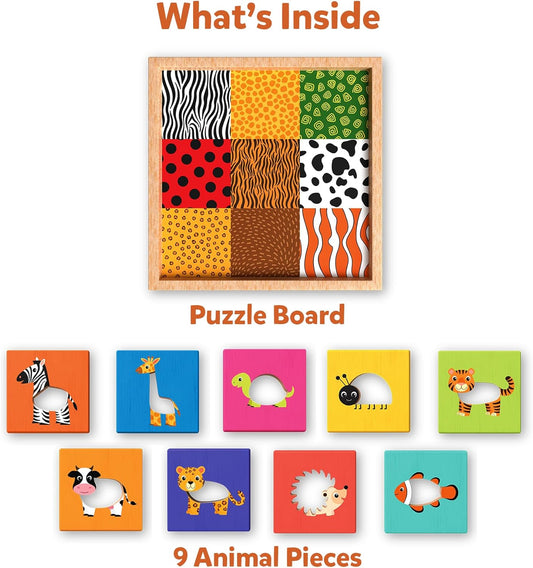 Skillmatics Animal Pattern Puzzle Set - Educational Wooden Toy for Toddlers, Matching & Learning Game, Gifts for Boys & Girls Ages 18 Months and up