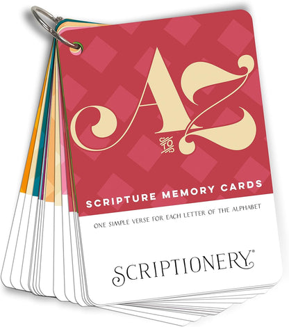 ABC Bible Verse Cards for Kids - Scripture Memory Flash Cards - Alphabet Bible Verses to Memorize A to Z - Christian Homeschool and Sunday School Gift - Scriptionery