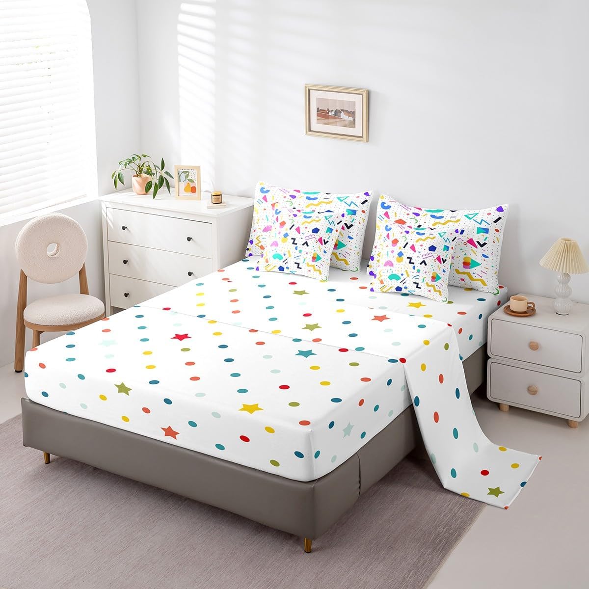 Erosebridal Chemical Equation Bed in a Bag Queen Comforter Set 7 Piece,Chemistry Bedding Sets Science Students Learning Gift Sheet Set with Comforter,Molecular Formula Education Bed Set - Colors B