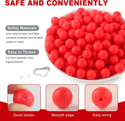 65Pcs 19mm Silicone Beads for Keychain Making Bracelet Necklace, Bulk Round Silicone Beads for Pens（Christmas Green） - Colors B