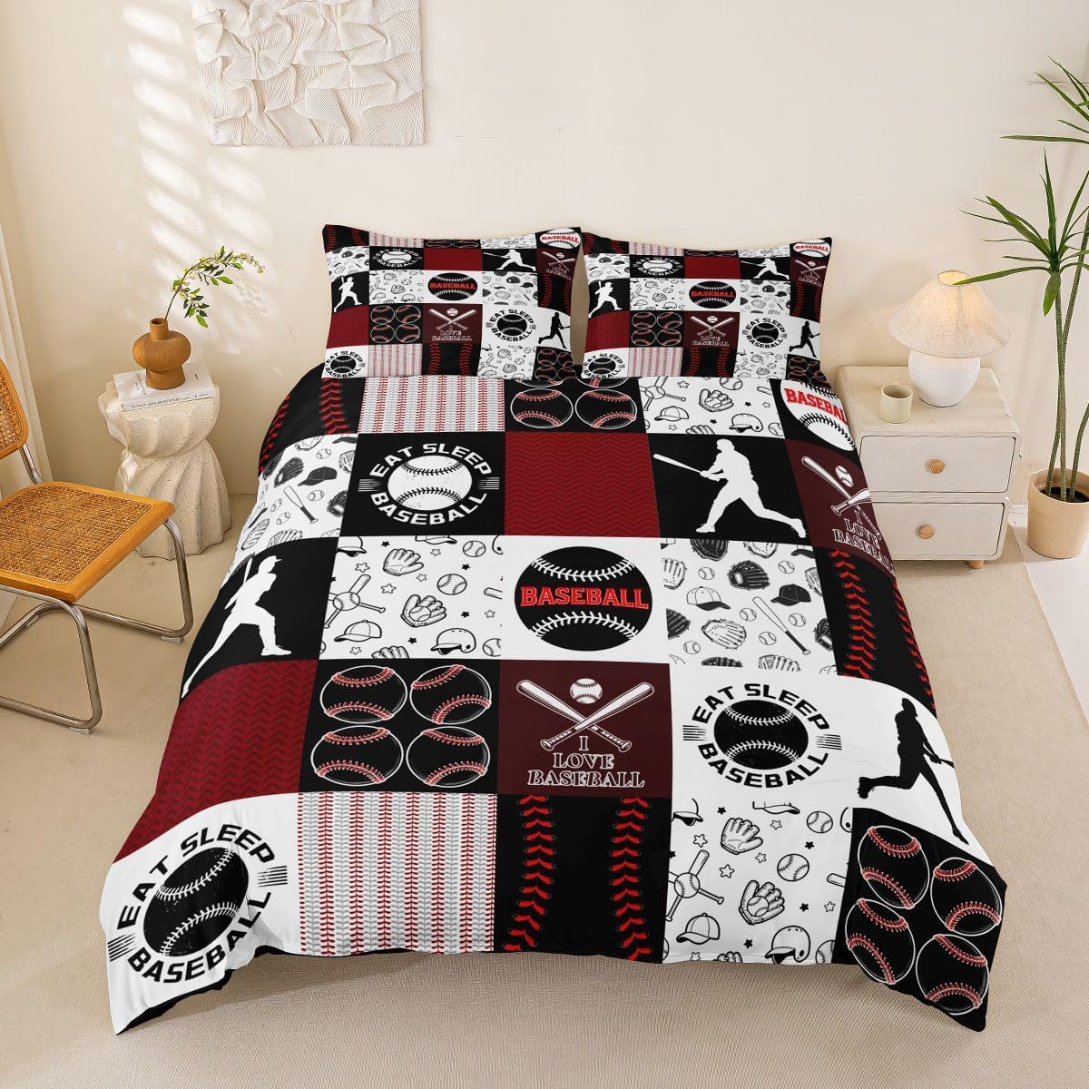 Drum Kit Duvet Cover,Kids Musical Instruments Bedding Set,Rock Music Comforter Cover for Boys Girls Room Decor,Neon Lighting Lightweight Bedspread Cover Twin Size with 1 Pillow Case(No Comforter)