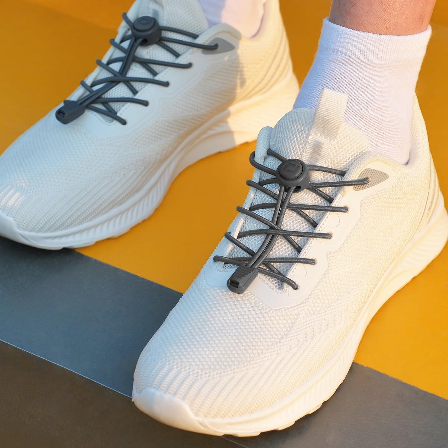 RJ-Sport Tieless Elastic Shoe Laces - Heavy Duty No Tie Shoelaces for Kids and Adult with Strong Lock and Speed Shoestrings