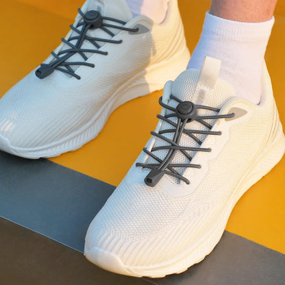 RJ-Sport Tieless Elastic Shoe Laces - Heavy Duty No Tie Shoelaces for Kids and Adult with Strong Lock and Speed Shoestrings