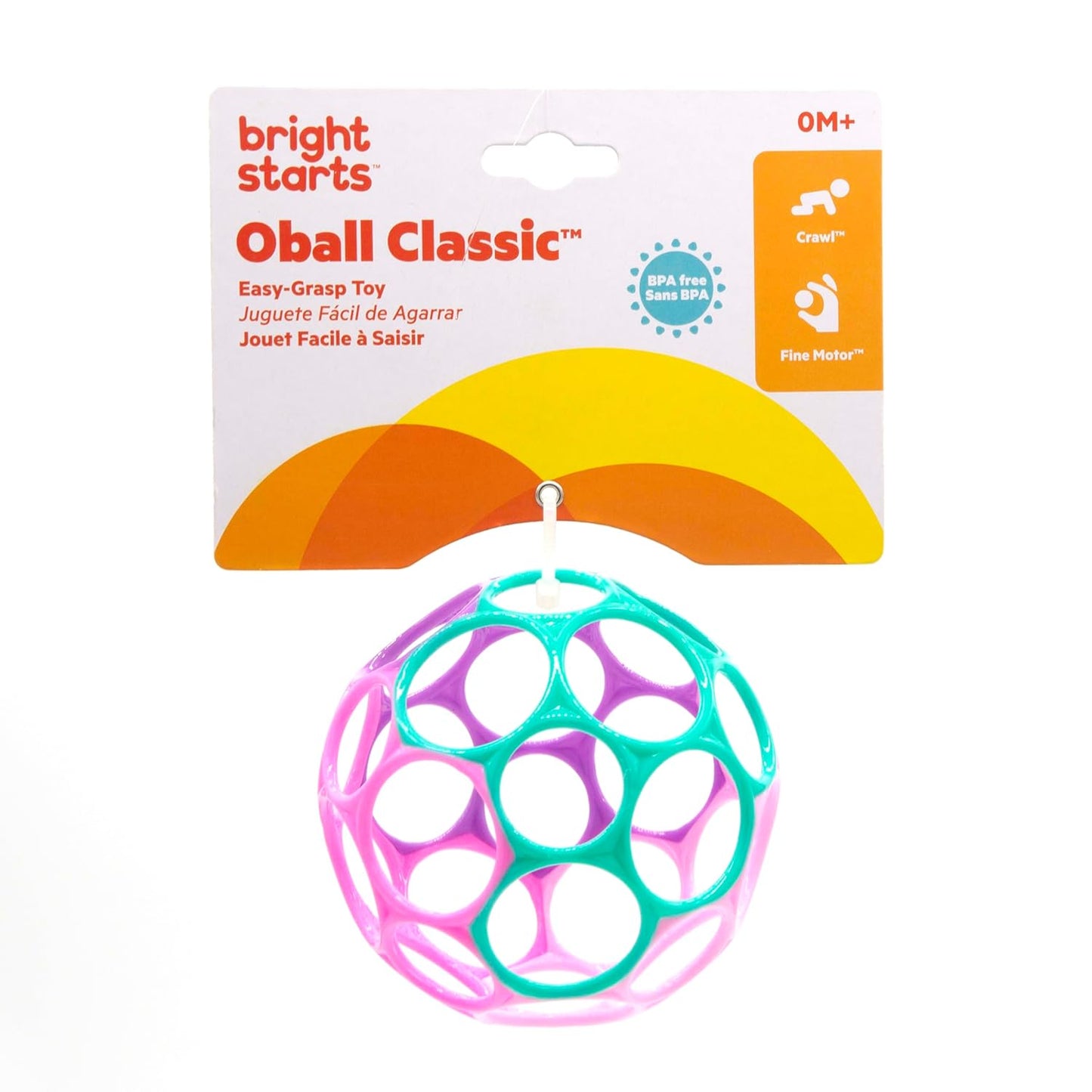 Bright Starts Oball Musical Toy, Jingle & Shake Pal, BPA-Free Easy-Grasp Baby Rattle Toy, Ages Newborn+
