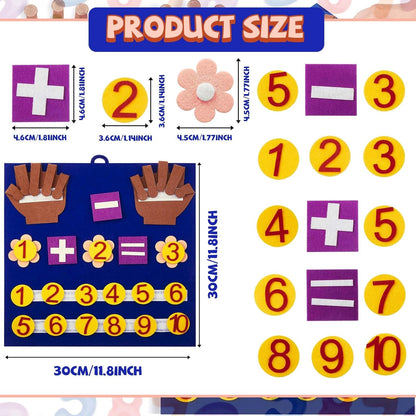 Deekin 2 Sets Handmade Felt Finger Math Toy Set Felt Math Toys Number Learning Counting Finger Boards Kindergarten Early Learning Toys Games Addition Subtraction (Skin Color)