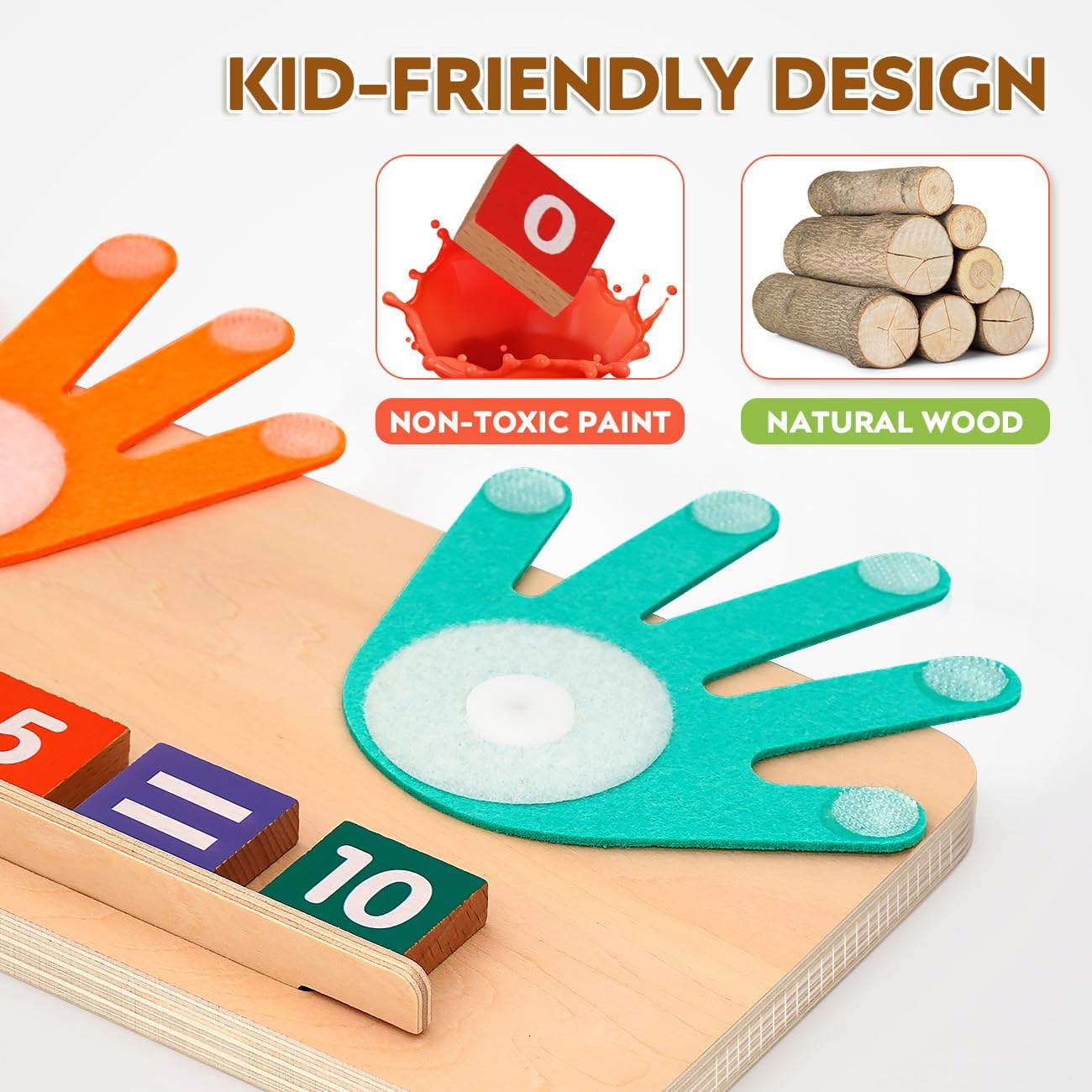 Educational Toys for 3-5 Year Old, Double-Sided Math Manipulatives Number Counting Blocks Writing Practice Board for Kids, Preschool Learning Toys for Toddlers 2-4 Years Christmas Montessori Gifts