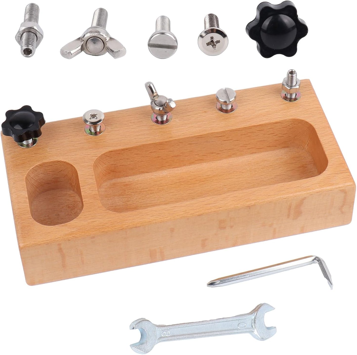MEROCO Montessori Screwdriver Board Set for Kids 2-5 Years, Wooden Educational Learning Sensory Nuts and Bolts for Toddlers, Preschool STEM Waldorf Gift