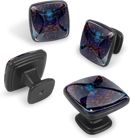 4 Pack Cabinet Knobs Drawer Pulls, 30mm Round ABS Glass Drawer Hardware Growing Butterfly Cabinet Handles with Screws for Dressers Kitchens Cupboard