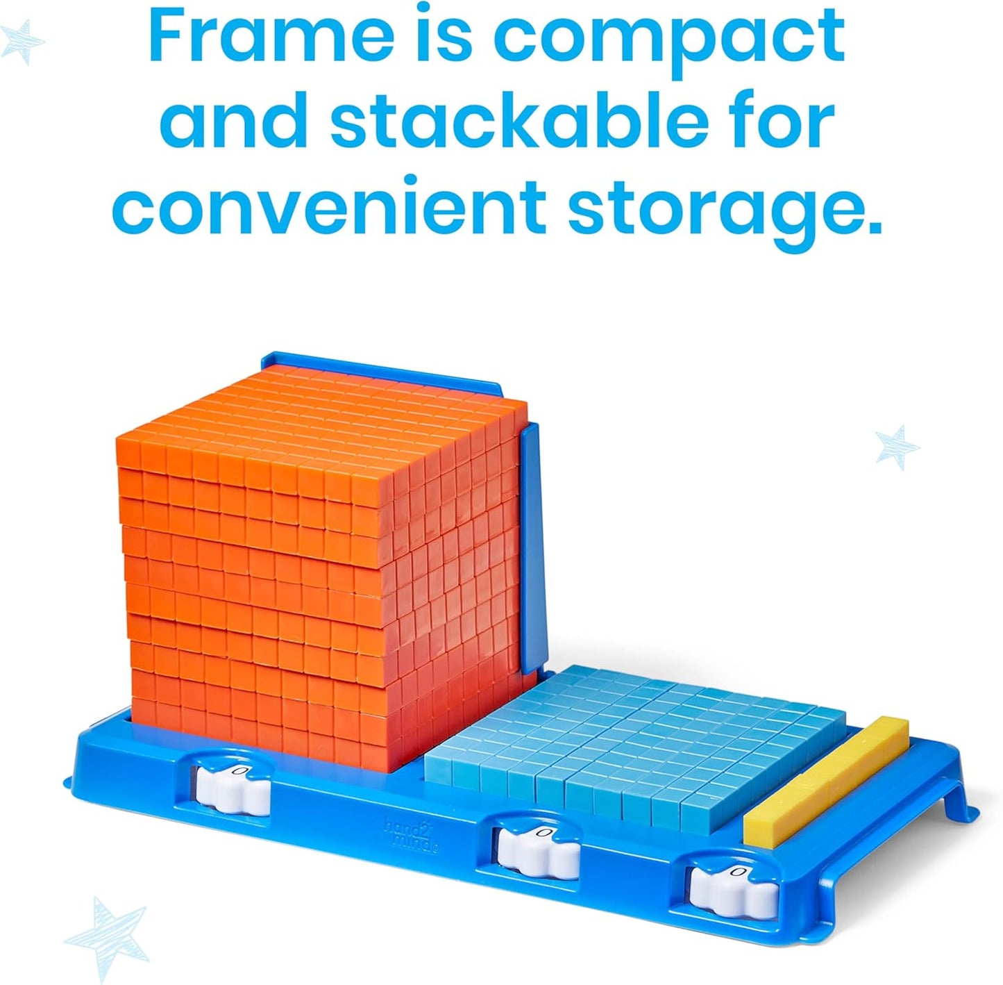 hand2mind Place Value Frame with Base Ten Blocks, Math Manipulatives Kindergarten, Montessori Math Materials, Counting Cubes, Classroom Supplies for Teacher Elementary