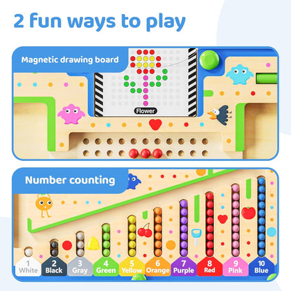 Montessori Magnetic Toy, Busy Board with Magnetic Letters & Numbers, ABC Learning Toys for Kids Ages 3-5, Alphabet Puzzle Preschool Toys, Fine Motor Skills Educational Toys for 3 Year Old Boys Girls
