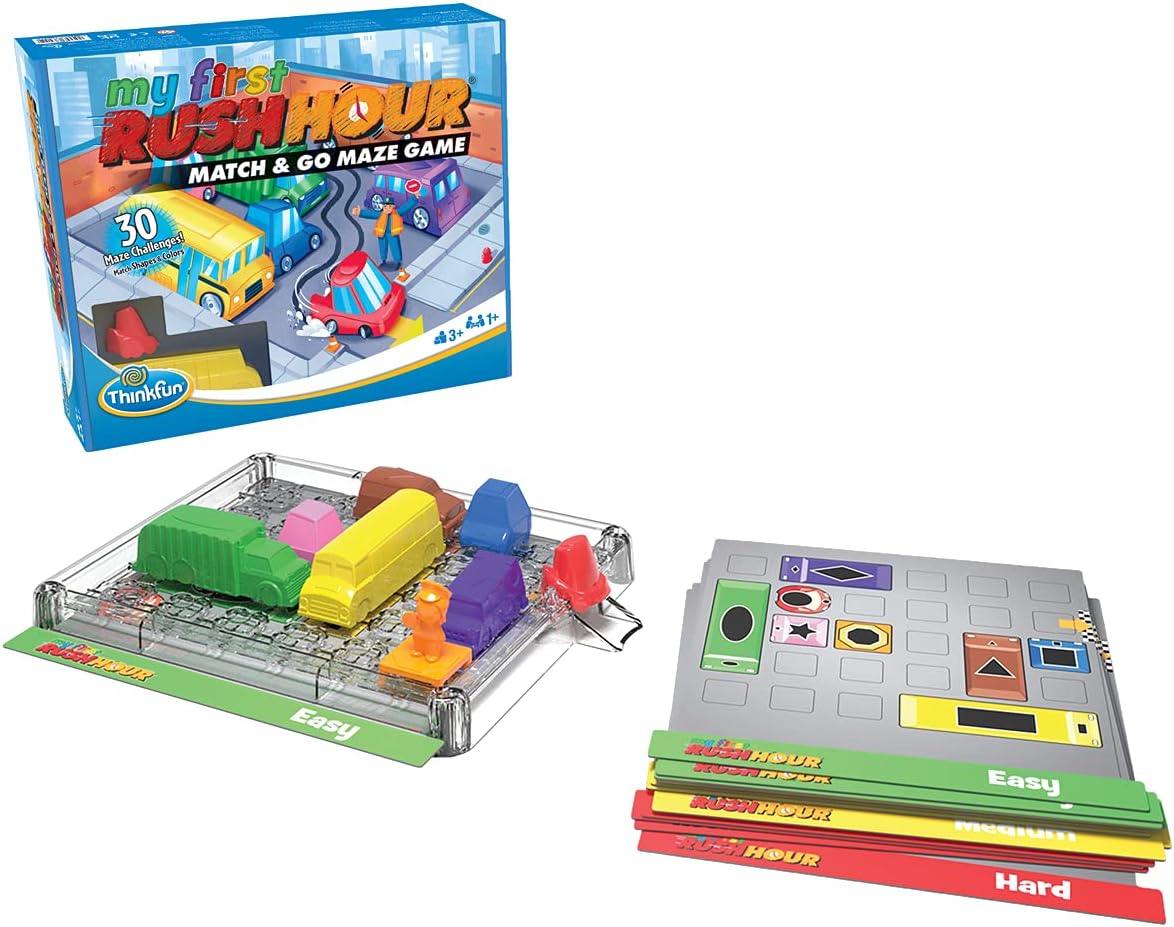 ThinkFun My First Rush Hour - Engaging Brain Game for Kids | Stimulating STEM Toy | Enhances Logic, Matching, Colors, and Shapes Skills | Best Gift for Toddlers