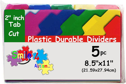 Smile4autism Large 2.5x10 ¼” Tools Perfect to Keep Your Loose Visual Picture Cards Organized. Autism, ABA, ADHD, Language & Apraxia Aspergers