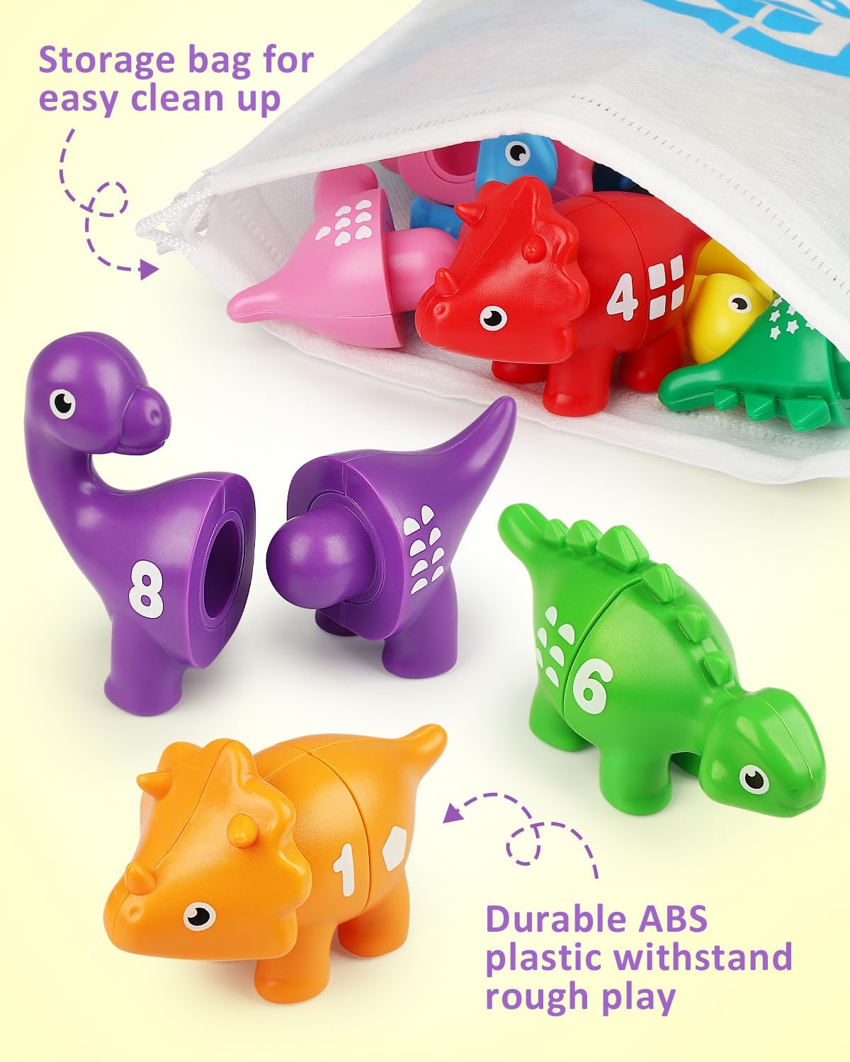 Coogam Number Matching Toy Set, 10pcs Double-Sided Animal Number Counting Game, Preschool Montessori Fine Motor Skill Mathematics Educational Toys for 3 4 5 Year