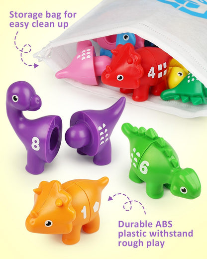 Coogam Number Matching Toy Set, 10pcs Double-Sided Animal Number Counting Game, Preschool Montessori Fine Motor Skill Mathematics Educational Toys for 3 4 5 Year