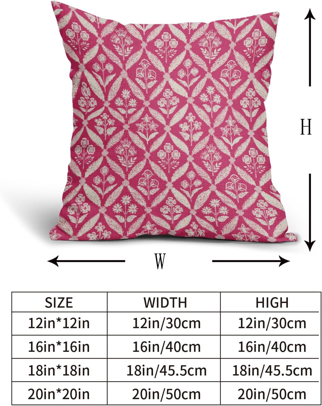 Blue Green Floral Block Print Pillow Covers 12X20 Set of 2, Flower Pattern Spring Summer Print Decorative Throw Pillow Covers Outdoor Farmhouse Seasonal Cushion Case Couch Sofa Bed Decor