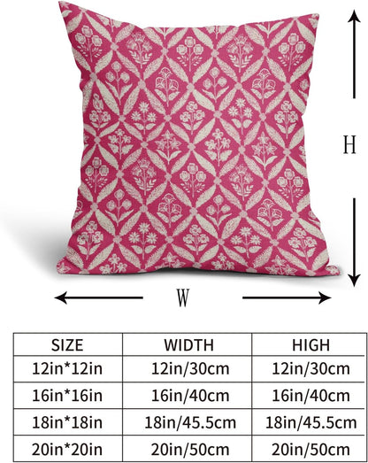 Blue Green Floral Block Print Pillow Covers 12X20 Set of 2, Flower Pattern Spring Summer Print Decorative Throw Pillow Covers Outdoor Farmhouse Seasonal Cushion Case Couch Sofa Bed Decor