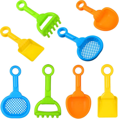 Skylety 8 Pieces Sand Shovels for Kids Colorful Plastic Rake Summer Beach Sand Sifter Shovel for Planting Digging Garden Tool Travel Beach Essentials