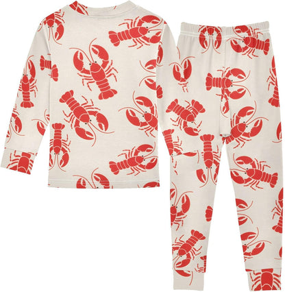ALAZA Shark Starfish Palm Tree 2 Piece Pajama Set Long Sleeve Top and Pants Sleepwear Unisex - Colors B