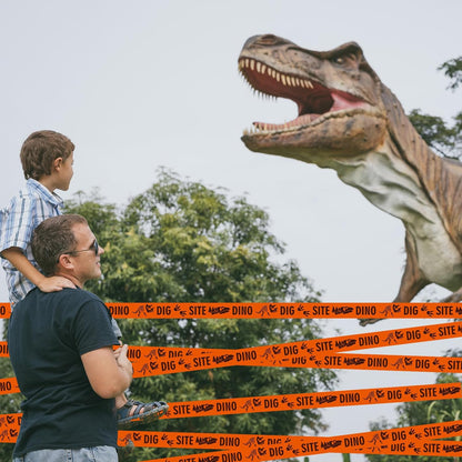 TaoBary 3 Roll Dino Dig Site Caution Tape 20 Feet Dinosaur Zone Dinosaur Party Decorations Themed Dino Party Supplies for Kids Birthday Baby Shower VBS Vacation Bible School Decor (Single,Orange)