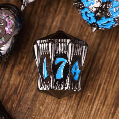 UDIXI Steampunk Metal Dice Set, 7 Die Polyhedral DND Dice Set for D&D Role Playing Game and Math Teaching (Ancient Copper)